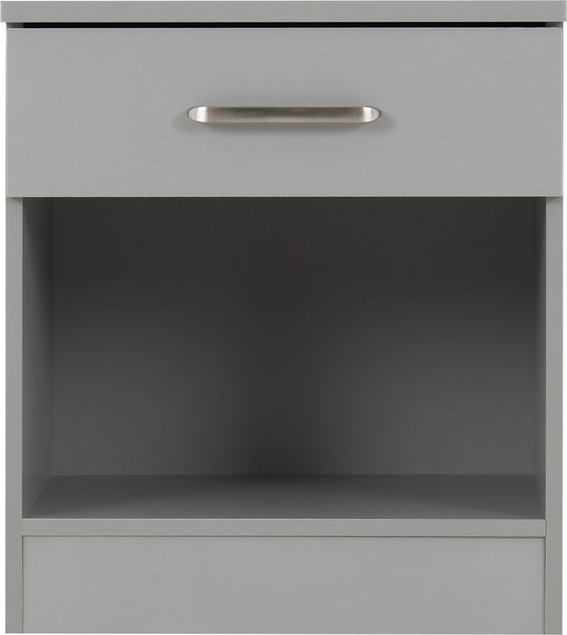 Dakota 1 Drawer Bedside - Light Grey