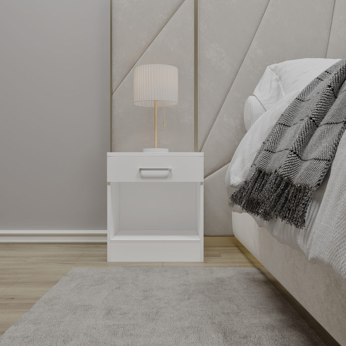 Dakota 1 Drawer Bedside - White