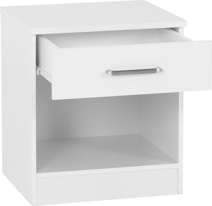 Dakota 1 Drawer Bedside - White