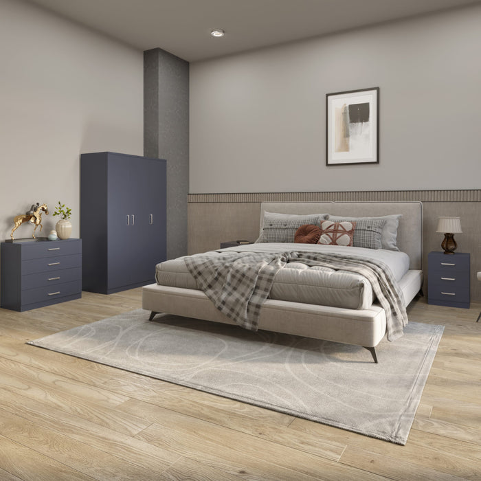 Dakota 3 Door Wardrobe Bedroom Set – Dark Grey