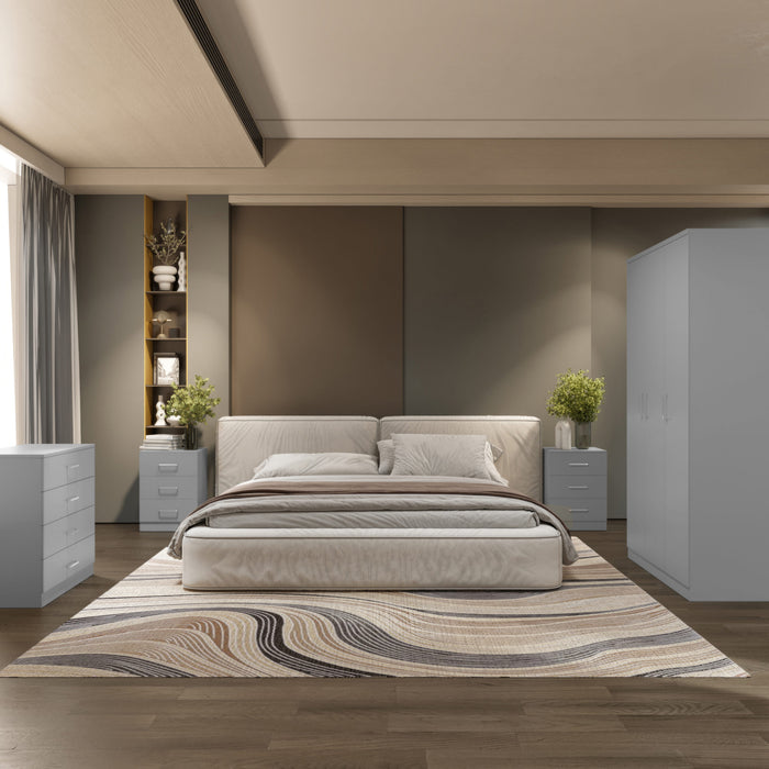 Dakota 3 Door Wardrobe Bedroom Set – Light Grey
