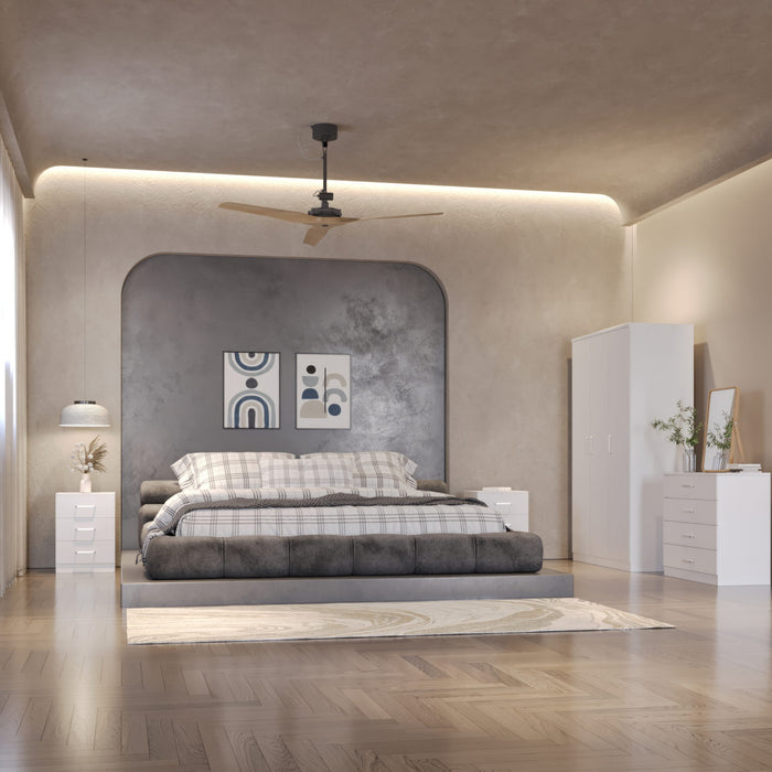 Dakota 3 Door Wardrobe Bedroom Set - White