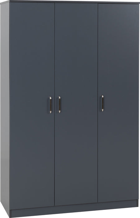 Dakota 3 Door Wardrobe - Dark Grey