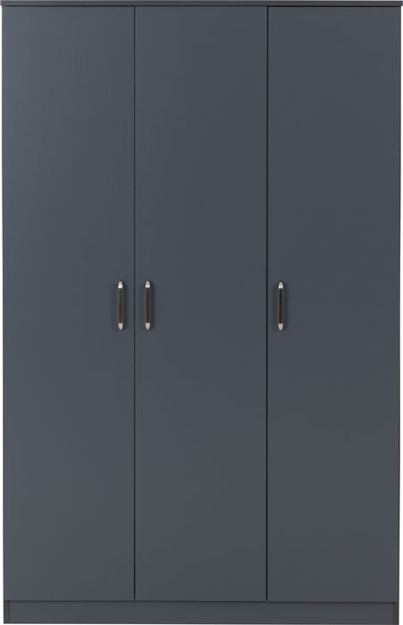 Dakota 3 Door Wardrobe - Dark Grey