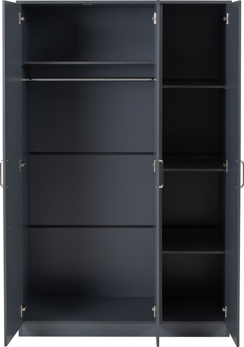 Dakota 3 Door Wardrobe - Dark Grey