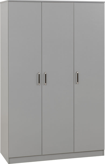 Dakota 3 Door Wardrobe - Light Grey