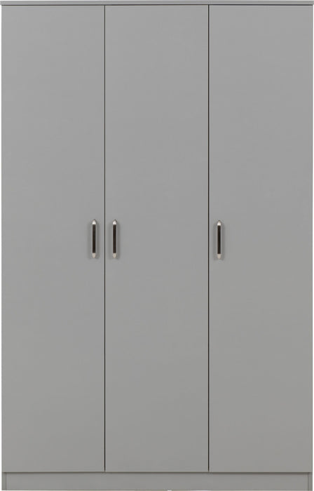 Dakota 3 Door Wardrobe - Light Grey