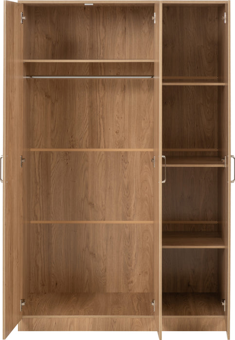 Dakota 3 Door Wardrobe - Oak Effect