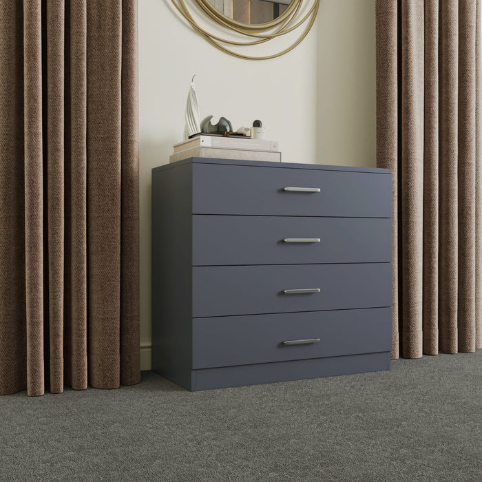 Dakota 4 Drawer Chest - Dark Grey