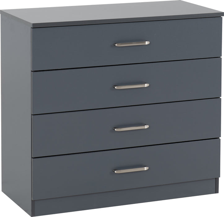 Dakota 4 Drawer Chest - Dark Grey