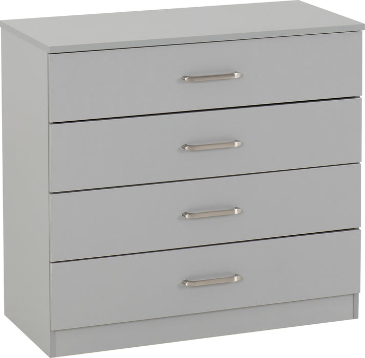 Dakota 4 Drawer Chest - Light Grey