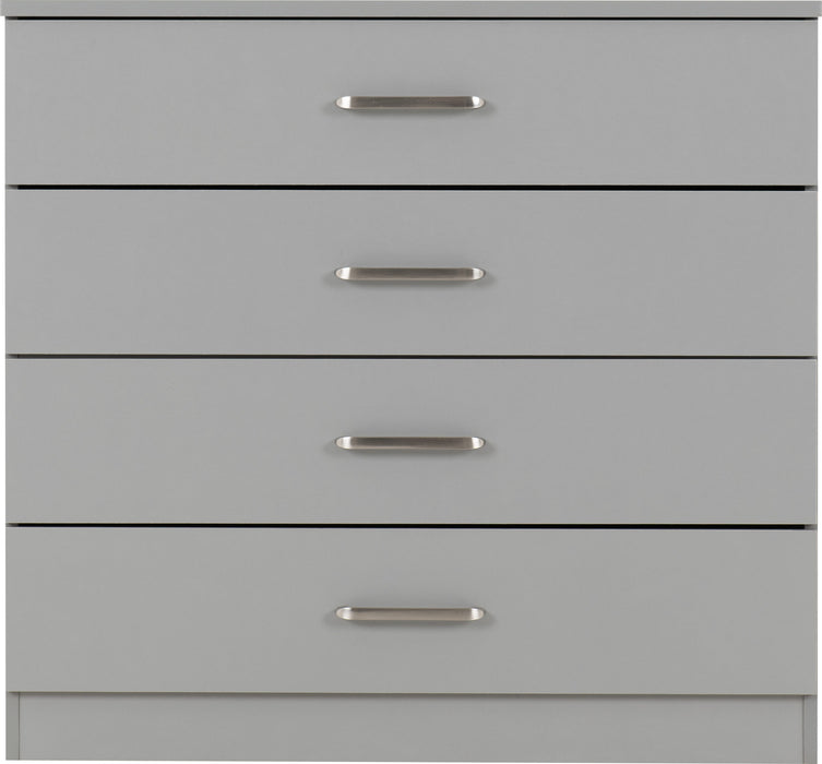 Dakota 4 Drawer Chest - Light Grey