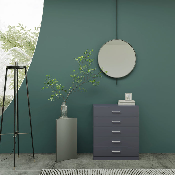 Dakota 5 Drawer Chest - Dark grey