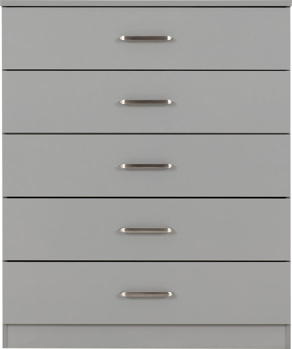 Dakota 5 Drawer Chest – Light Grey