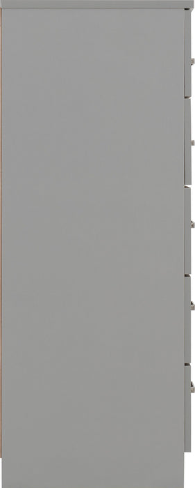 Dakota 5 Drawer Chest – Light Grey
