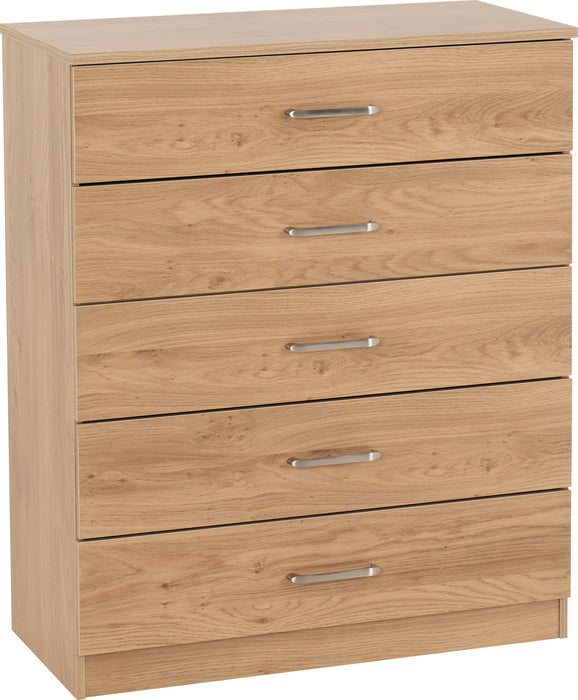 Dakota 5 Drawer Chest – Oak Effect