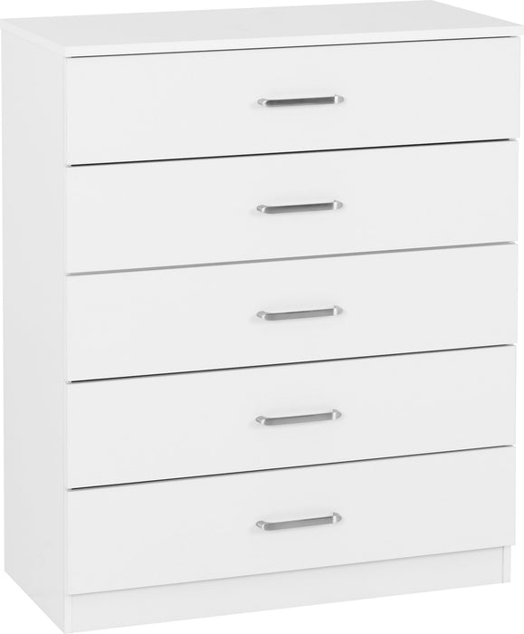 Dakota 5 Drawer Chest - White