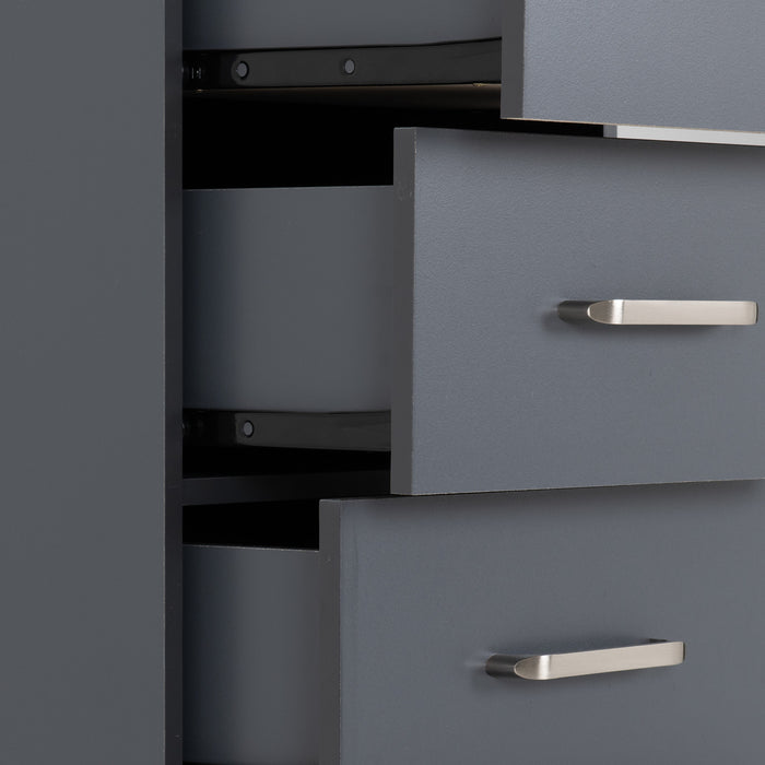 Dakota 5 Drawer Narrow Chest - Dark Grey