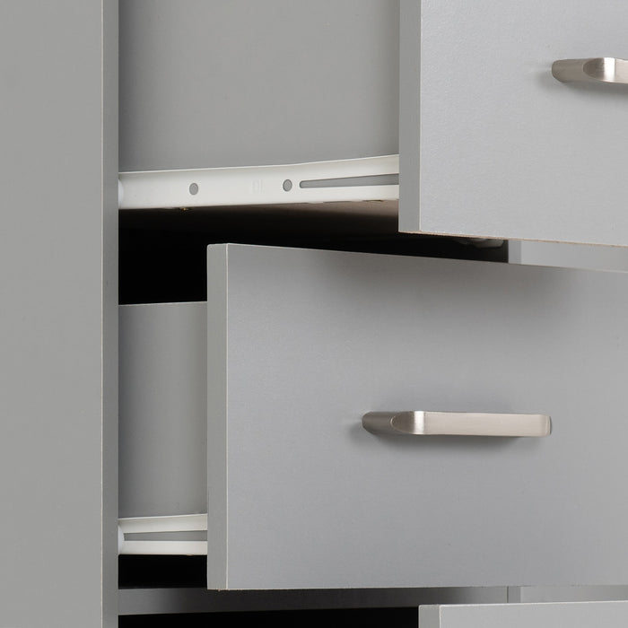Dakota 5 Drawer Narrow Chest - Light Grey