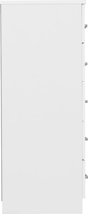 Dakota 5 Drawer Narrow Chest - White
