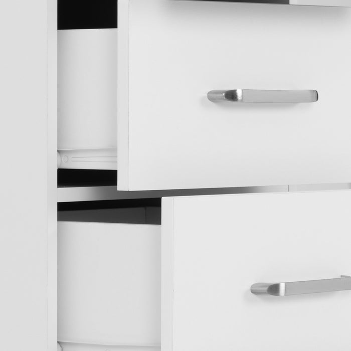 Dakota 5 Drawer Narrow Chest - White