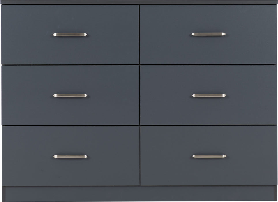 Dakota 6 Drawer Chest - Dark Grey