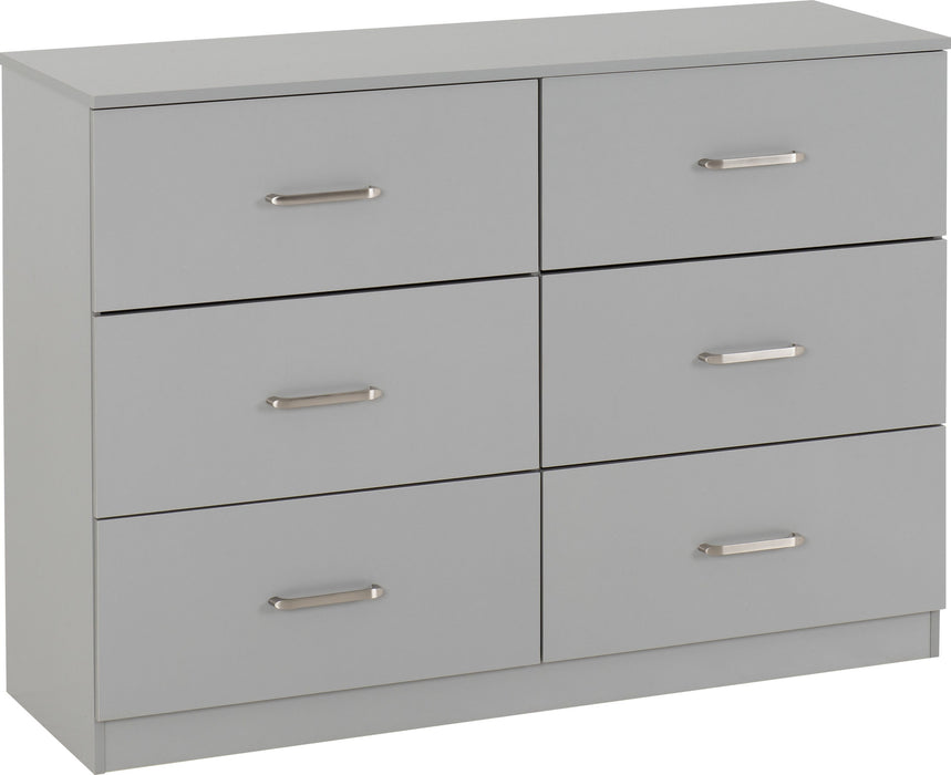 Dakota 6 Drawer Chest - Light Grey