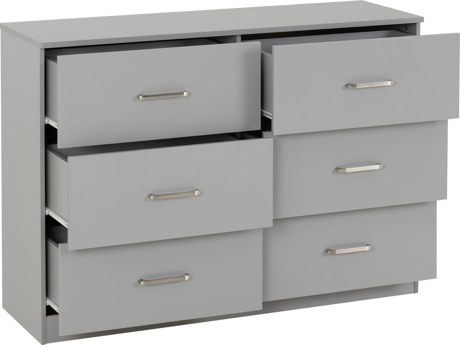 Dakota 6 Drawer Chest - Light Grey