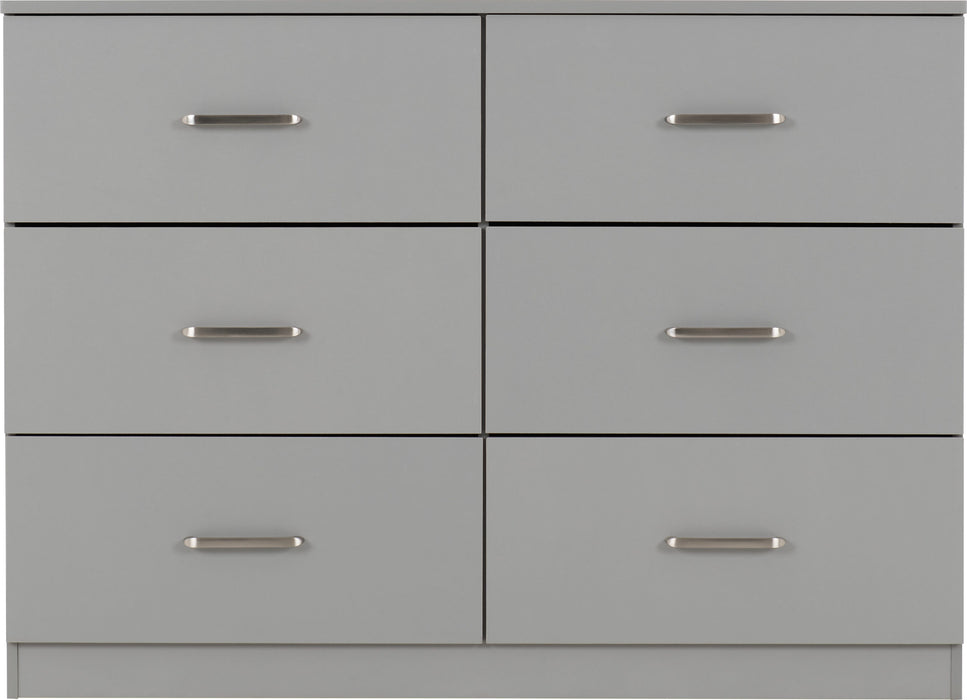 Dakota 6 Drawer Chest - Light Grey