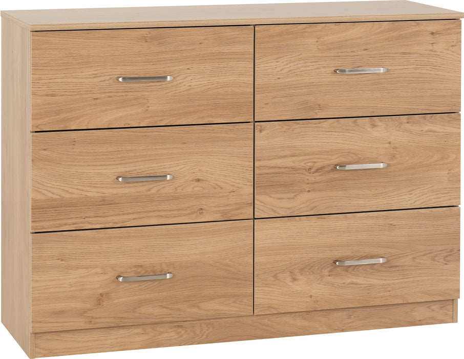 Dakota 6 Drawer Chest - Oak Effect