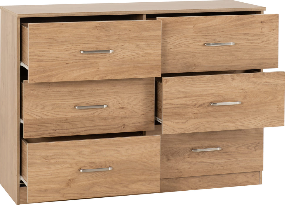 Dakota 6 Drawer Chest - Oak Effect