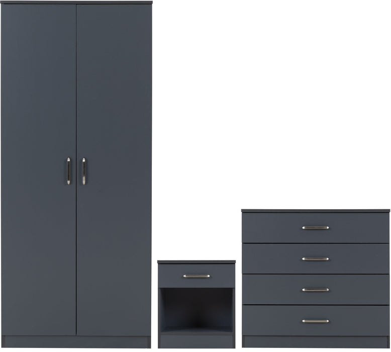 Dakota Trio Bedroom Set - Dark Grey