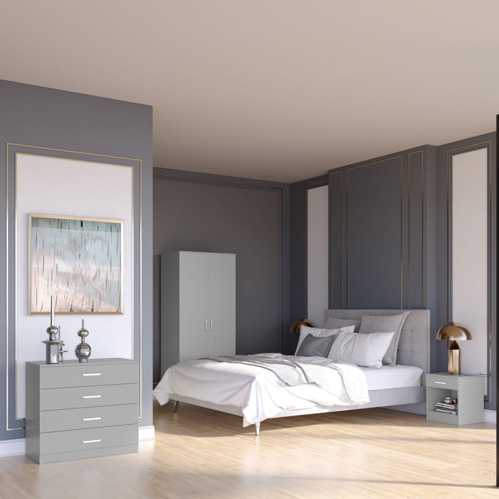 Dakota 1 Drawer Bedside - Light Grey