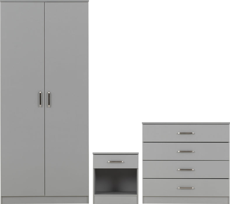 Dakota Trio Bedroom Set - Light Grey