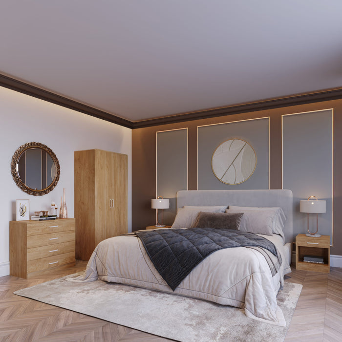 Dakota Trio Bedroom Set - Oak Effect