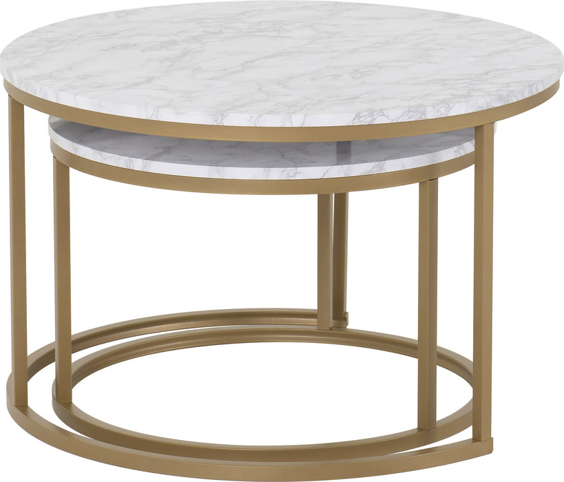 Dallas Round Marble Top Coffee Table Set