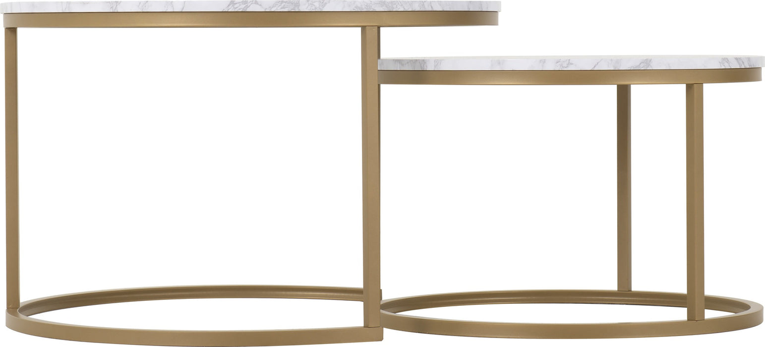 Dallas Round Marble Top Coffee Table Set