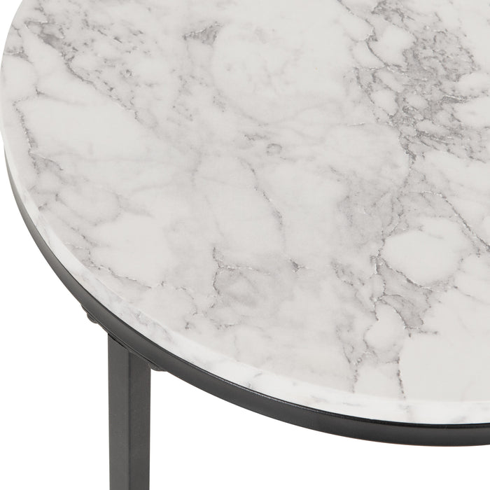 Dallas Marble Top Side Table with Black Legs