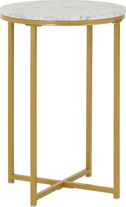 Dallas Marble Top Side Table with Gold Legs