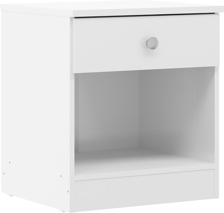Denver 1 Drawer Bedside - White Gloss