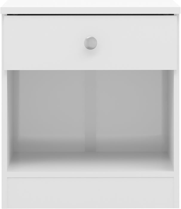 Denver 1 Drawer Bedside - White Gloss