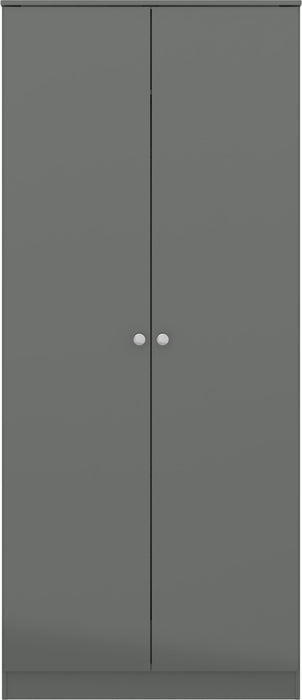 Denver 2 Door Wardrobe - Grey Gloss
