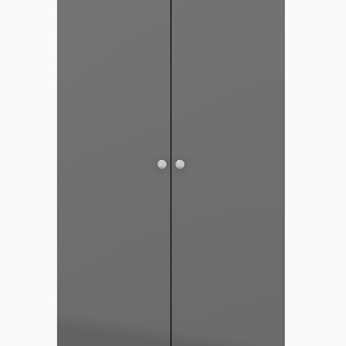 Denver 2 Door Wardrobe - Grey Gloss
