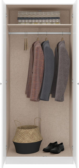 Denver 2 Door Wardrobe - White Gloss