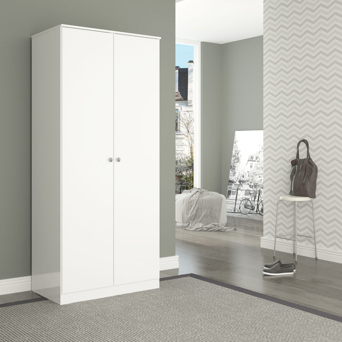 Denver 2 Door Wardrobe - White Gloss