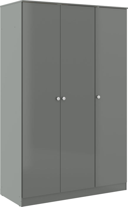 Denver 3 Door Wardrobe - Grey Gloss