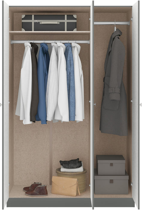 Denver 3 Door Wardrobe - Grey Gloss