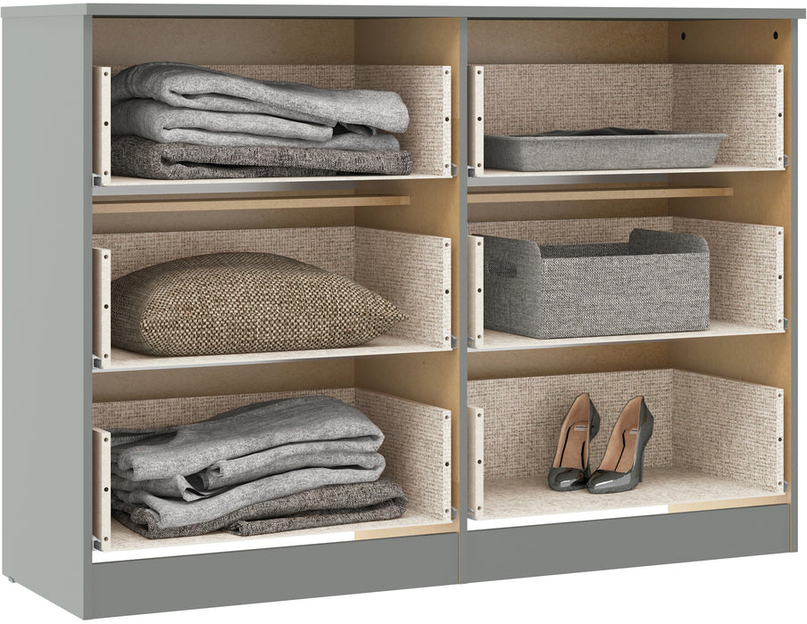 Denver 6 Drawer Chest - Grey Gloss