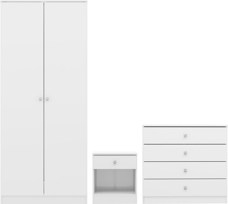 Denver Trio Bedroom Set - White Gloss