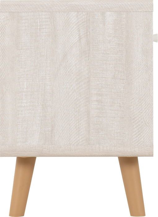 Dixie 2 Drawer Bedside - Dusty Grey/ White